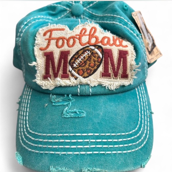 Vintage Teal Football Mom Cap - Picture 2 of 6